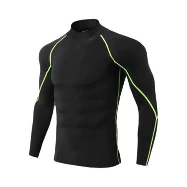 Imagem de Camiseta De Compressão De Manga Longa Para Corrida Masculina, Secagem 