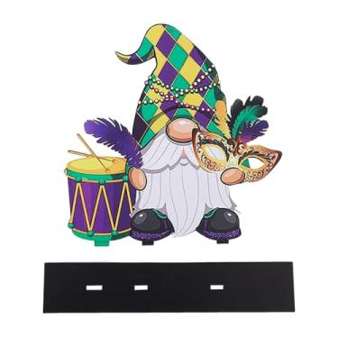 Imagem de Decoração de mesa de carnaval placas de centro de mesa de carnaval máscara sinal gnomo decorações de baile de máscaras para jantares