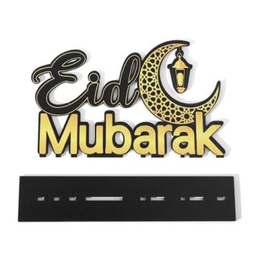 Imagem de Decorações de Ramadã, decoração de mesa Eid Mubarak, placas Happy Ramadan Kareem, suprimentos de festa de mesa Al-Fitr para cozinha doméstica