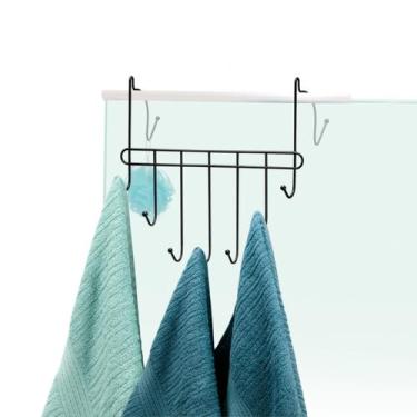 Imagem de Suporte Cabideiro com 9 Ganchos para Toalha Box Banheiro Pendurar Toal