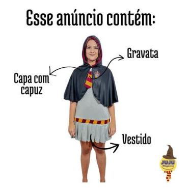 Imagem de Fantasia Hermione Adulto Harry Potter Grifinória Tamanho:GG AdultoCor: