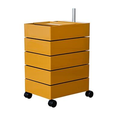 Imagem de Mesa de cabeceira com 5 gavetas giratórias, mesa de cabeceira criativa e sem combinação, mesa de cabeceira com armário giratório (cor: A) (E)