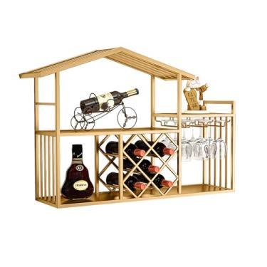 Imagem de Prateleira de exibição de garrafa de licor suporta rack de vinho montado na parede garrafas de vinho prateleira de armazenamento de parede prateleiras de bar para garrafas de bebidas rack de vinho