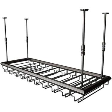 Imagem de Suporte para copos de vinho de metal/suporte de vidro de vinho para pendurar suporte de vinho/taças de vidro de champanhe, para armário de cozinha de bar/preto/60 * 30 cm