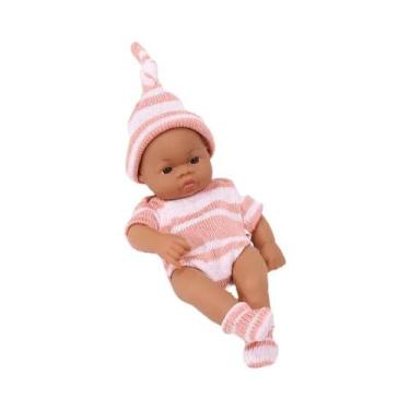 Imagem de Boneca Bebê Reborn Africana Negra 20cm, Brinquedo De Alta Qualidade Co