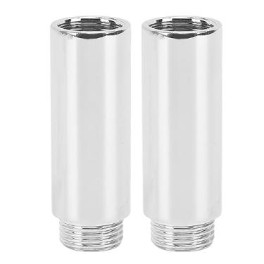 Imagem de Akozon Tubo de Extensão de Braço de Chuveiro de 2 Peças - Extensor de Cabeça de Chuveiro Cromado de Aço Inoxidável para Ajuste de Altura Em Banheiros (6,1 cm/2,4 pol.)