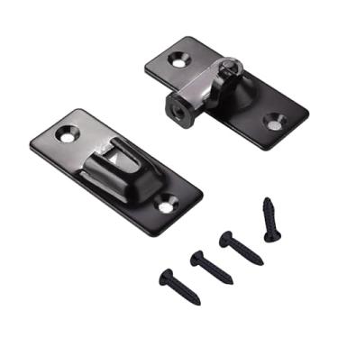 Imagem de Trava de ferrolho trava de segurança deslizante de celeiro trava de aço inoxidável de 90 graus ângulo reto porta curva trava deslizante