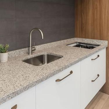 Imagem de Pia Granito 200cm Marfim Arabesco Cuba Funda Corte Cooktop