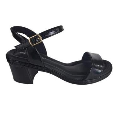 Imagem de Sandália Conforto Feminina Salto Baixo Piccadilly - Preto-Feminino