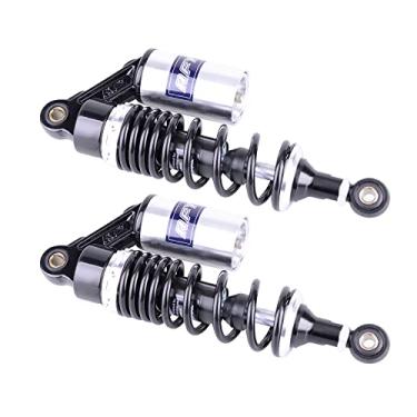 Imagem de Mallofusa 11 polegadas 280 mm par de suspensão traseira de amortecedor de motocicleta universal compatível com Honda Suzuki Yamaha Kawasaki ATV Go Kart Quad Dirt Sport Bikes (preto prata)