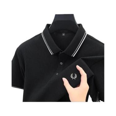 Imagem de Camisa Polo Masculina De Verão Designer Bordada 100% Algodão Puro Conf