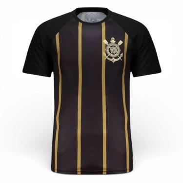 Imagem de Camiseta Corinthians Raglan Dry Listras Gold-Unissex