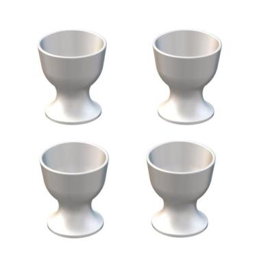 Imagem de Kit 4 Un. Suporte Porta Ovo Cozido Taça Ovo Quente Cozinha Cor:Branco 
