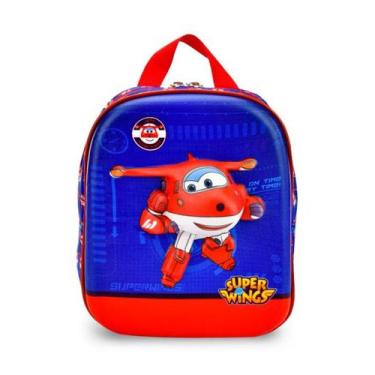 Imagem de Lancheira 3D Super Wings Jett  Escolar Impermeável Infantil, Azul