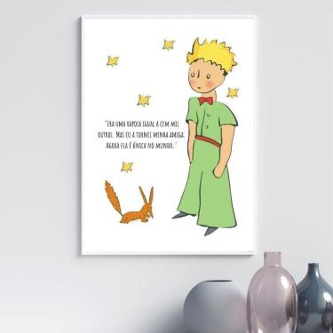 Imagem de Quadro Pequeno Príncipe E Raposa - Frase 45X34Cm