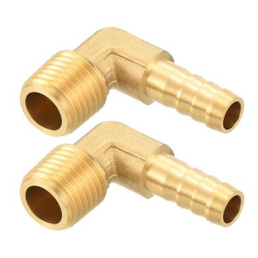 Imagem de Kozelo Pacote com 2 acessórios de mangueira de latão Farpa de mangueira de 5/40.6 cm para conexões macho NPT de 1/10.2 cm para máquinas domésticas, banheiras de massagem e sistemas de irrigação