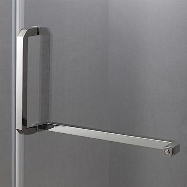 Imagem de Puxador de porta de vidro de chuveiro, barra de toalha cromada polida, botão de puxar para porta de tela de chuveiro, maçanetas de porta de celeiro com acessórios de banheiro - 225 mm + 275 mm