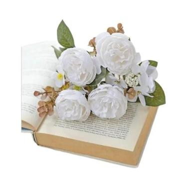 Imagem de Flores Artificiais De Peônia De Seda 1/3PCS Para Decoração De Casa, Ca