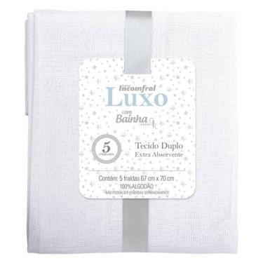 Imagem de Fralda Luxo Branca 67 cm x 70 cm 5 Unidades - Fraldas Incomfral, Branc