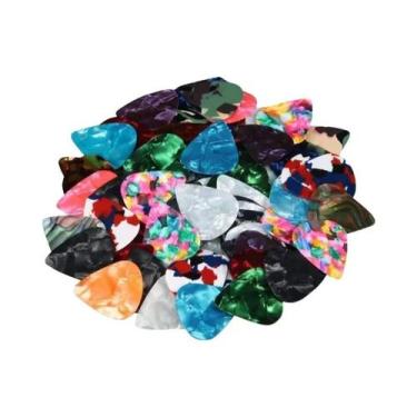 Imagem de Palhetas De Guitarra Coloridas E Lisas Em Celuloide Para Acessórios De