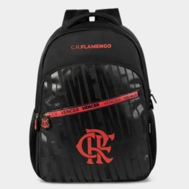 Imagem de Mochila Esportiva Flamengo Bagaggio 23L - Preto e Vermelho, Único