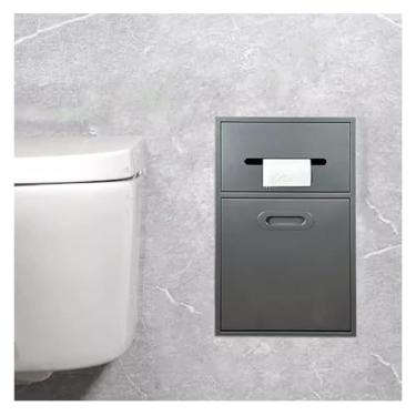 Imagem de Nicho de chuveiro de aço inoxidável - prateleira de armazenamento de parede de banheiro, organizador de papel higiênico cinza de 50 x 30 x 14 cm, nichos de chuveiro modernos para decoração de casa