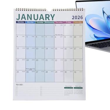 Imagem de Calendário de parede 2026 de 18 meses - calendário de parede de planejamento - suprimentos de planejamento diário penduráveis para estudantes, professores, consultores, freelancers, escola, sala de