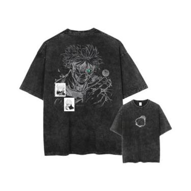 Imagem de Camiseta Oversized Masculina Anime Jujutsu Kaisen Verão Y2K Vintage La