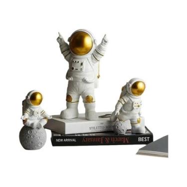 Imagem de Conjunto De Modelos De Astronautas Fofos 3 Peças Decoração Para Sala D