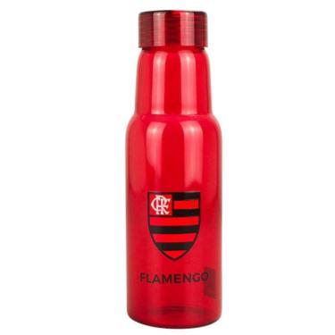 Imagem de Garrafa de Vidro Vermelha Escudo Flamengo 500ml Oficial