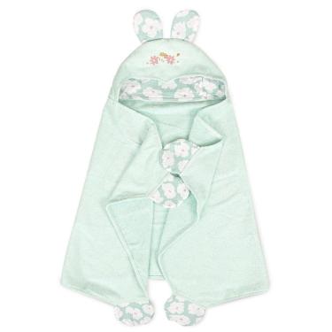 Imagem de Toalha Banho Com Capuz Sofisticata Baby Chuva Estrelas Verde