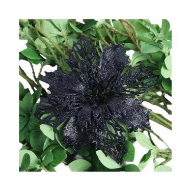 Imagem de Pingente De Flor Artificial Com Glitter Para Árvore De Natal 11cm 510 