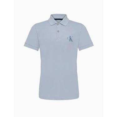 Imagem de Camisa Polo Infantil Menino Calvin klein Logo Gel Azul Claro-Masculino