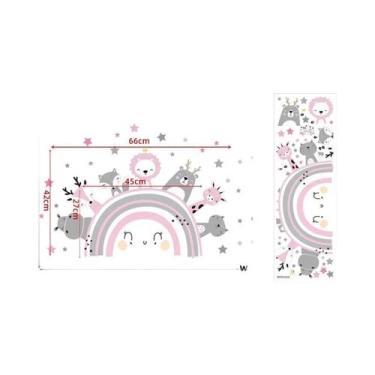 Imagem de Adesivos De Parede Para Quarto Infantil Animais De Desenho Animado Arc