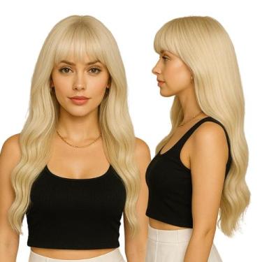 Imagem de Peruca Orgânica Liso Ondulado Com Franja 60cm Natural com Pentes Inter