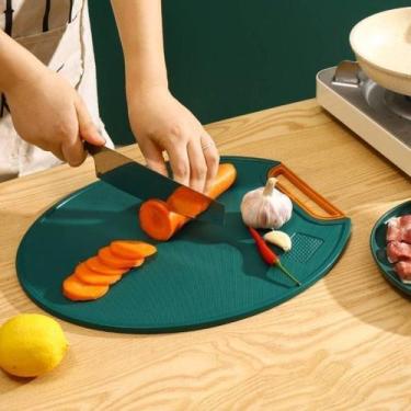 Imagem de Tabua Corte Ralador Cozinha Suporte Verde Alimentos Legumes Frutas Que