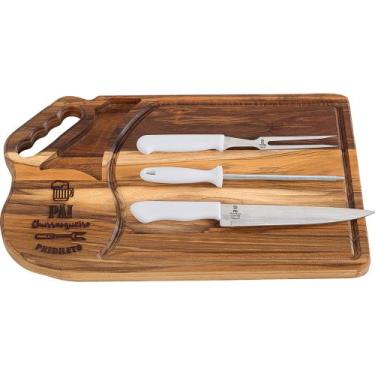 Imagem de Kit Churrasco Completo Personalizado Com Desenho Tábua com Utensílios 
