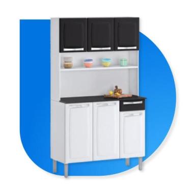 Imagem de Kit Cozinha de Aço Compacta Itatiaia Rose 6 Portas e 1 Gaveta Branco e