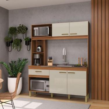 Imagem de Armário De Cozinha Compacta Fidelitá Xangai 160cm 4 Portas 1 Gaveta Se