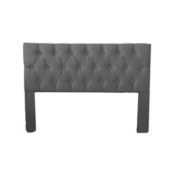 Imagem de Cabeceira para Cama Box Casal Captonê Tecido Suede Cinza Veneza Estofa