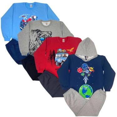 Imagem de Kit 4 Conjuntos De Moletom Juvenil Inverno Menino Atacado - TGS Confec