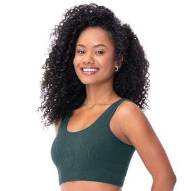 Imagem de Top Fitness Efeito Ribana com Bojo removível sem Costura Midnight Zee 