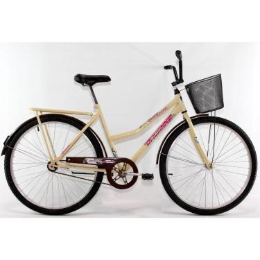 Imagem de Bicicleta Aro 26 Barra Forte Fem New Bege