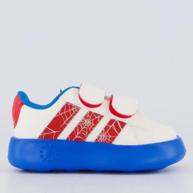Imagem de Tênis Adidas Grand Court Spider Man Branco e Vermelho Infantil, 22