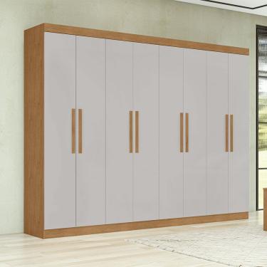 Imagem de Guarda Roupa Andara Soft 8 Portas Lopas Amendoa Clean/off White