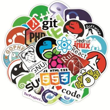 Imagem de Pacote de adesivos: anime de programação de computador à prova d'água,