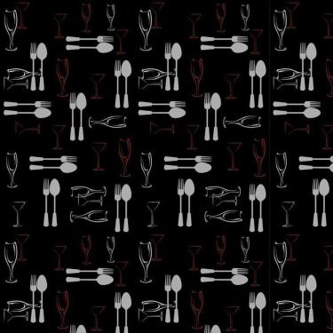 Imagem de Papel De Parede Talheres Cinza Com Fundo Preto Autocolante