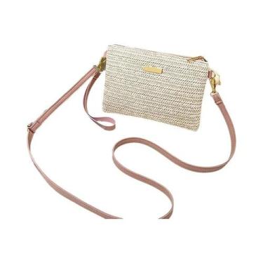 Imagem de Bolsa De Ombro De Palha Trançada Feminina Elegante, Bolsa Mensageira S