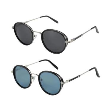 Imagem de Óculos De Sol Unissex Polarizados Steampunk ZENOTTIC Vintage Redondos 