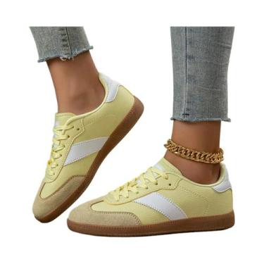 Imagem de Tênis Casuais Femininos Antiderrapantes Com Cadarço, Cano Baixo, Leves